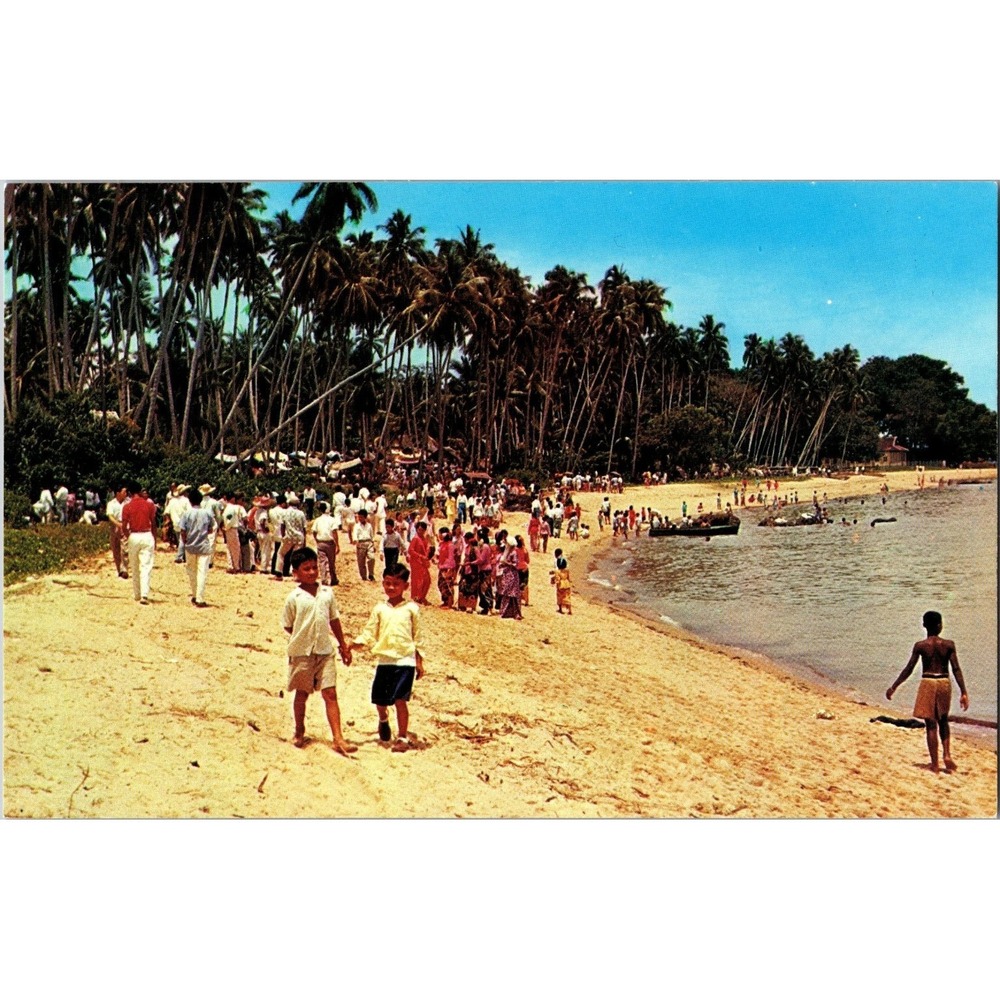Vintage Malay Festival Seaside Postcard Tanjong‎ Kling Malacca